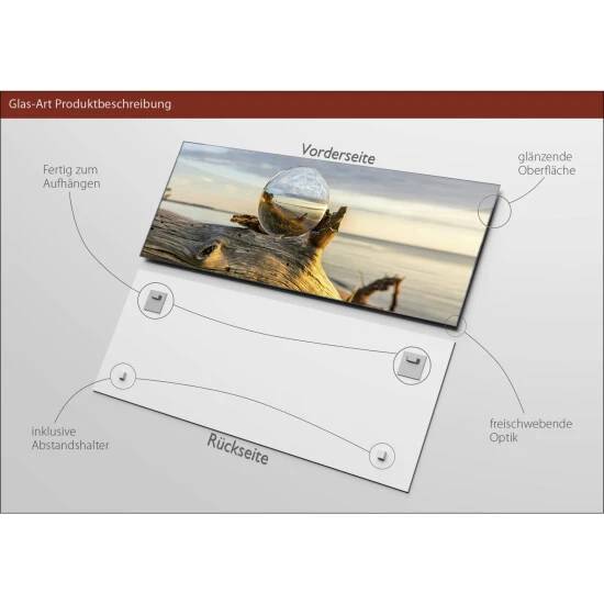 Pro_Art_Bilderpalette Glasbild »Drop On Wood«, Mehrfarbig, Digitaldruck 5 Pro_Art_Bilderpalette Glasbild »Drop On Wood«, Mehrfarbig, Digitaldruck – Bild 3