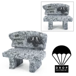 Grabschmuck, Bank Mit Vögel, Grau