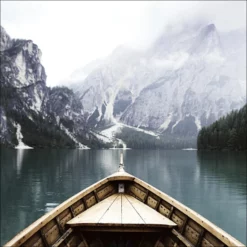 Pro_Art_Bilderpalette Glasbild »Boatrip On A Mountainlake«, Mehrfarbig, Digitaldruck