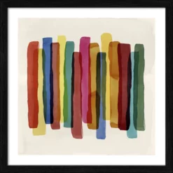 Pro_Art_Bilderpalette Gerahmtes Bild »Colorful Stripes«, Rahmen: Holzwerkstoff, Schwarz
