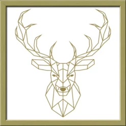 Pro_Art_Bilderpalette Gerahmtes Bild »GOLDEN POLYGON DEER«, Rahmen: Holzwerkstoff, Goldfarben