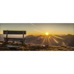 Pro_Art_Bilderpalette Keilrahmenbild »Bench And Horizon«, Rahmen: Holzwerkstoff, Natur