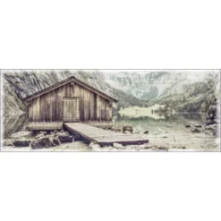 Pro_Art_Bilderpalette Keilrahmenbild »Lake View Cottage«, Rahmen: Holzwerkstoff, Natur