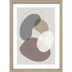 Pro_Art_Bilderpalette Gerahmtes Bild »Lines And Shapes V«, Rahmen: Holzwerkstoff, Natur