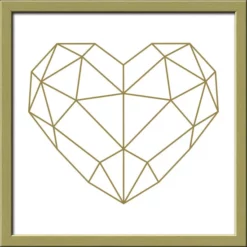 Pro_Art_Bilderpalette Gerahmtes Bild »GOLDEN POLYGON HEART«, Rahmen: Holzwerkstoff, Goldfarben