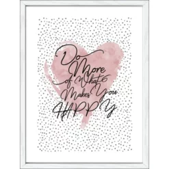 Pro_Art_Bilderpalette Gerahmtes Bild »Do And Happy«, Rahmen: Holzwerkstoff, Weiß