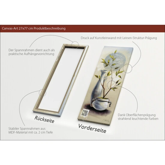 Pro_Art_Bilderpalette Keilrahmenbild »Blue Flowery I«, Rahmen: Holzwerkstoff, Natur 5 Pro_Art_Bilderpalette Keilrahmenbild »Blue Flowery I«, Rahmen: Holzwerkstoff, Natur – Bild 3