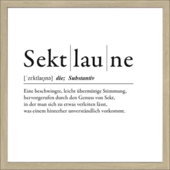 Pro_Art_Bilderpalette Gerahmtes Bild »Sektlaune«, Rahmen: Holzwerkstoff, Natur