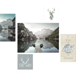 Pro_Art_Bilderpalette Keilrahmenbild-Set »Nordic Atmosphere«, Rahmen: Holzwerkstoff, Natur