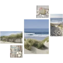 Pro_Art_Bilderpalette Keilrahmenbild-Set »Beach Mix«, Rahmen: Holzwerkstoff, Natur