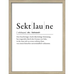 Pro_Art_Bilderpalette Gerahmtes Bild »Sektlaune«, Rahmen: Holzwerkstoff, Natur