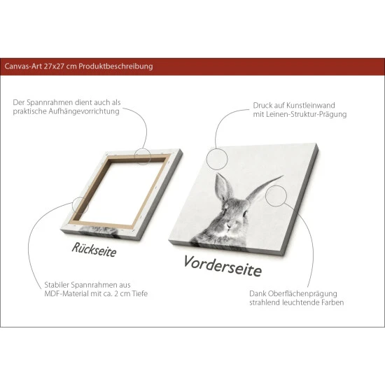Pro_Art_Bilderpalette Keilrahmenbild »Rabbit«, Rahmen: Holzwerkstoff, Natur 4 Pro_Art_Bilderpalette Keilrahmenbild »Rabbit«, Rahmen: Holzwerkstoff, Natur – Bild 2