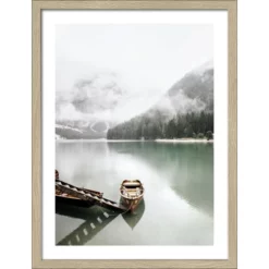Pro_Art_Bilderpalette Gerahmtes Bild »Bootsfahrt Auf Bergsee«, Rahmen: Holzwerkstoff, Natur
