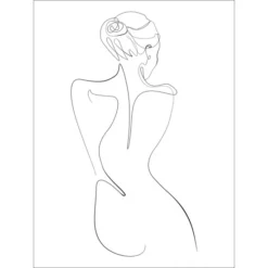 Pro_Art_Bilderpalette Keilrahmenbild »Line Art Back View I«, Rahmen: Holzwerkstoff, Natur