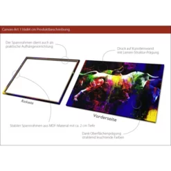 Pro_Art_Bilderpalette Keilrahmenbild »Colourful Bull«, Rahmen: Holzwerkstoff, Natur -Wohnen Wohndeko Verkäufe unnamed file 6412