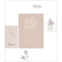 Pro_Art_Bilderpalette Keilrahmenbild-Set »For My Darling«, Rahmen: Holzwerkstoff, Natur