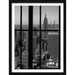 Pro_Art_Bilderpalette Gerahmtes Bild »View Of Manhattan I«, Rahmen: Holzwerkstoff, Schwarz