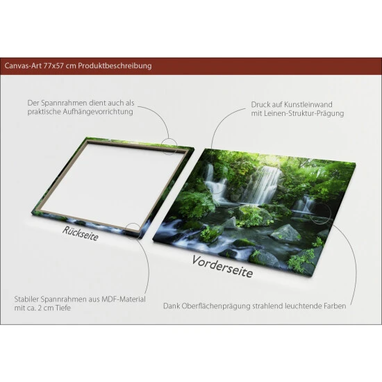 Pro_Art_Bilderpalette Keilrahmenbild »Forest + Waterfall I«, Rahmen: Holzwerkstoff, Natur 4 Pro_Art_Bilderpalette Keilrahmenbild »Forest + Waterfall I«, Rahmen: Holzwerkstoff, Natur – Bild 2