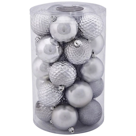 CASAYA Weihnachtskugel, Ø: 7 Cm, Silberfarben, 25 Stück 3 CASAYA Weihnachtskugel, Ø: 7 Cm, Silberfarben, 25 Stück