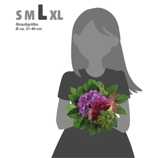Grabbouquet »Hortensie«, Mehrfarbig 4 Grabbouquet »Hortensie«, Mehrfarbig – Bild 2