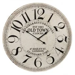 NOOR LIVING Wanduhr, MDF/Holzwerkstoff, Beige