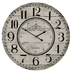 NOOR LIVING Wanduhr, MDF/Holzwerkstoff, Beige