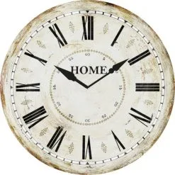 NOOR LIVING Wanduhr, MDF/Holzwerkstoff, Beige