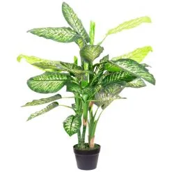 Flowerbox Kunstpflanze, Dieffenbachie - Dieffenbachia - Höhe Ca. 120 Cm, Topf-Ø 18 Cm