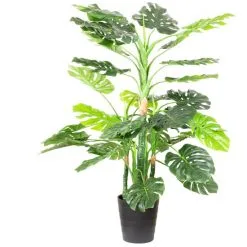 Flowerbox Kunstpflanze, Fensterblatt - Monstera Green - Höhe Ca. 140 Cm, Topf-Ø 22 Cm