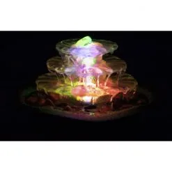 DOBAR Zimmerbrunnen, Mit Glasschalen, BxHxL: 23 X 15 X 23 Cm, Grau -Wohnen Wohndeko Verkäufe unnamed file 7296