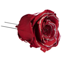 Flowerbox Handgefertigte Christbaumschmuck-Rosen, Rot