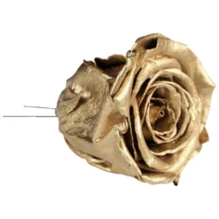 Flowerbox Handgefertigte Christbaumschmuck-Rosen, Gold