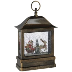 KONSTSMIDE LED-Schneelaterne, Eckig, Höhe: 25 Cm, Batterie/netz, Grün/weiss/rot/braun -Wohnen Wohndeko Verkäufe unnamed file 812