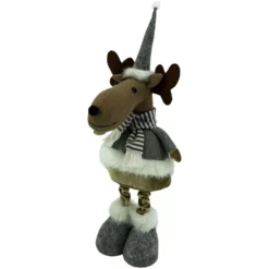 Weihnachtsfigur, Rentier, Stehend, Grau/braun/weiß