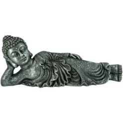 Buddha, BxH: 16 X 23,5 Cm, Magnesia, Grau/silberfarben