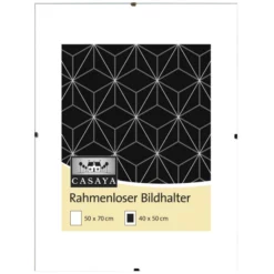 Bilderrahmen, CASAYA Rahmenloser Bildhalter, Transparent, 50x70 Cm