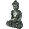 Buddha, BxH: 20 X 45,5 Cm, Magnesia, Grau/silberfarben